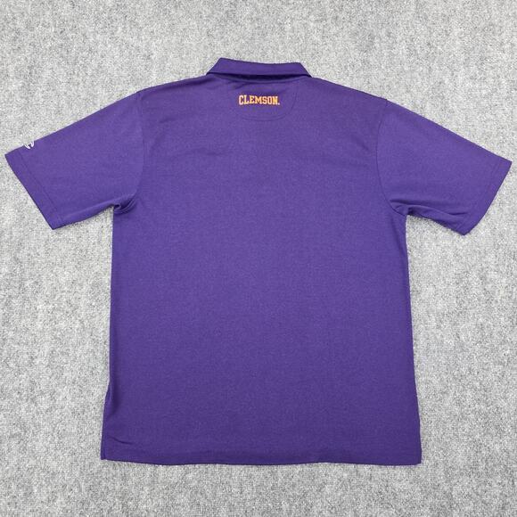 Clemson Tigers Shirt Mens Medium Purple NCAA Football Polo Champion Wicking - Picture 3 of 16